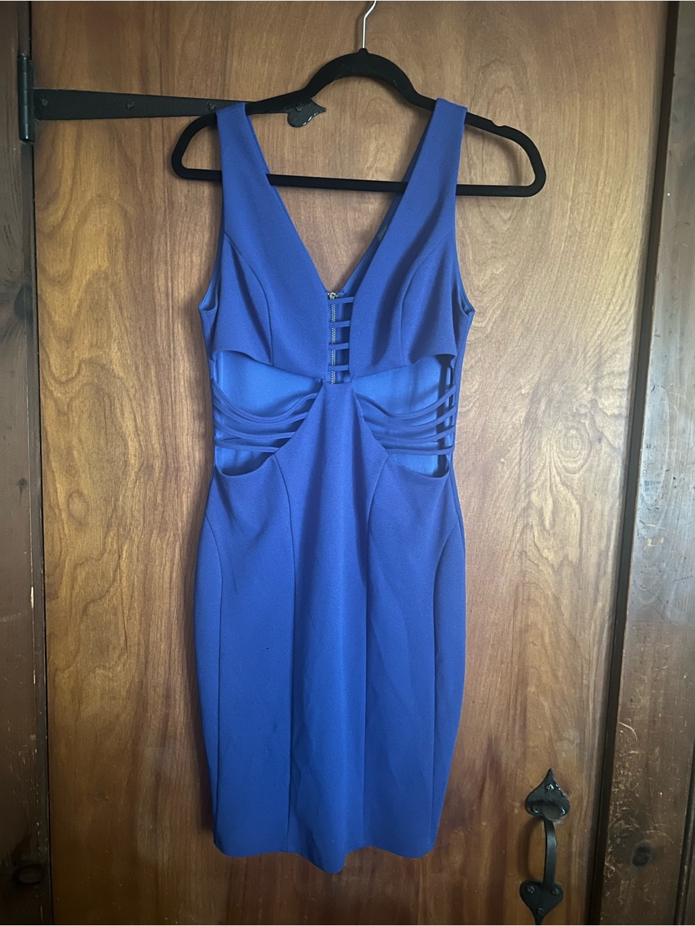 Windsor Cobalt Blue Strappy Cutout Mini Dress